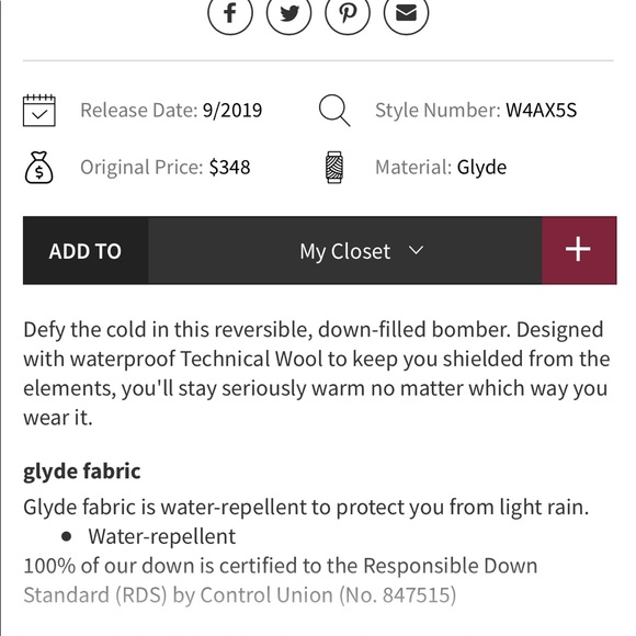 LULULEMON wool reversible bomber🖤 NWOT - Picture 5 of 7